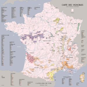 >Carte des vignobles de France