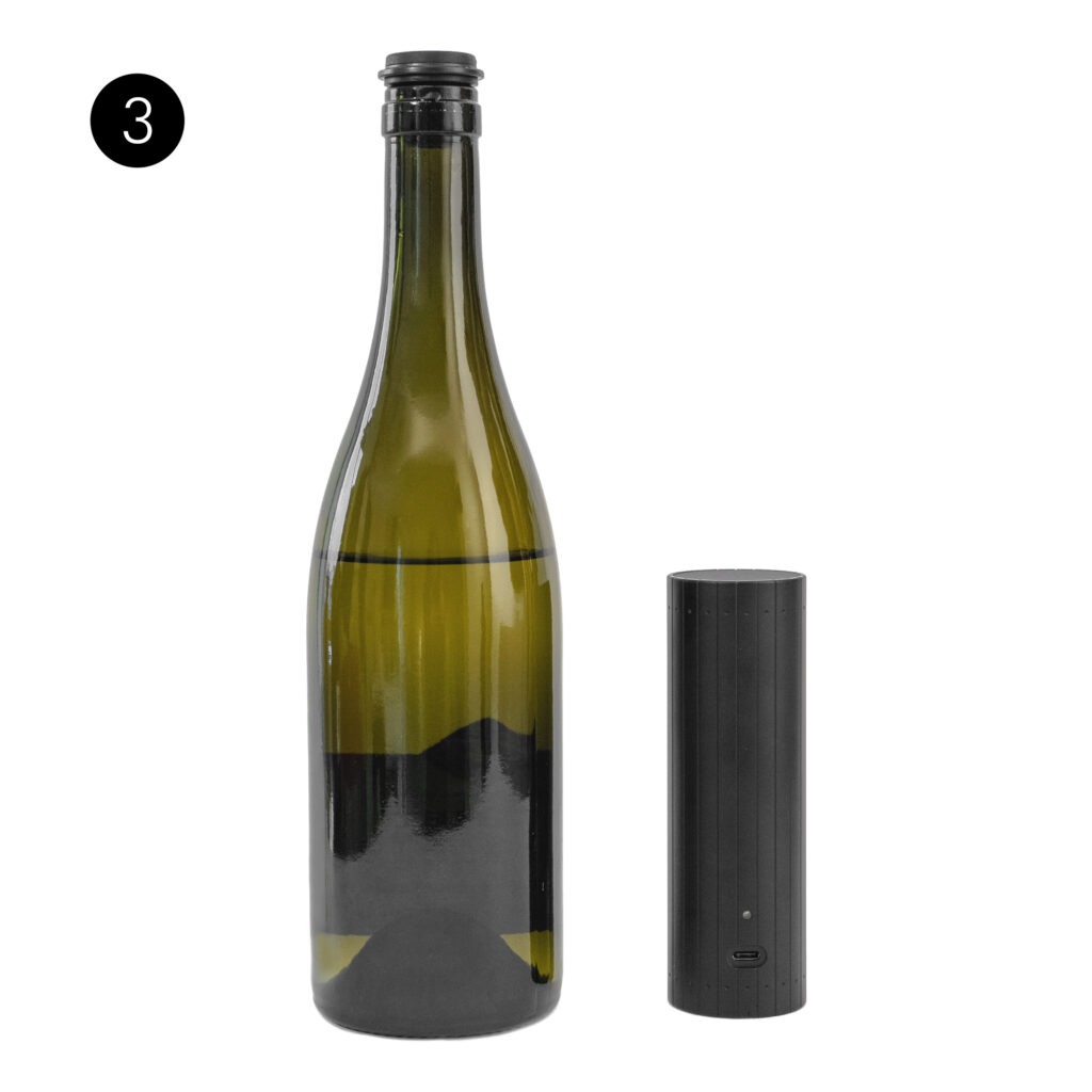 Etape 1 pour l'utilisation du Gard'Vin pompe à vide pour le vin électrique
