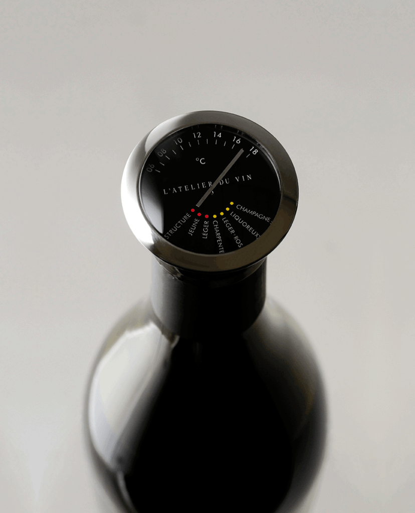 Thermomètre à vin motif tonneau en étain