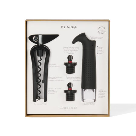 Coffret sommelier avec un tire-bouchon a vis sans vin et une pompe à vide pour le vin