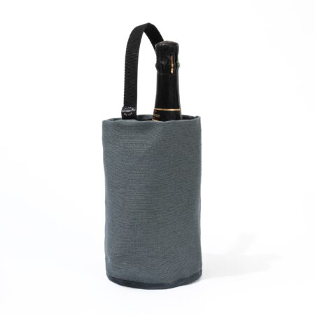 Rafraîchisseur et porte-bouteille de vin et champagne en lin gris