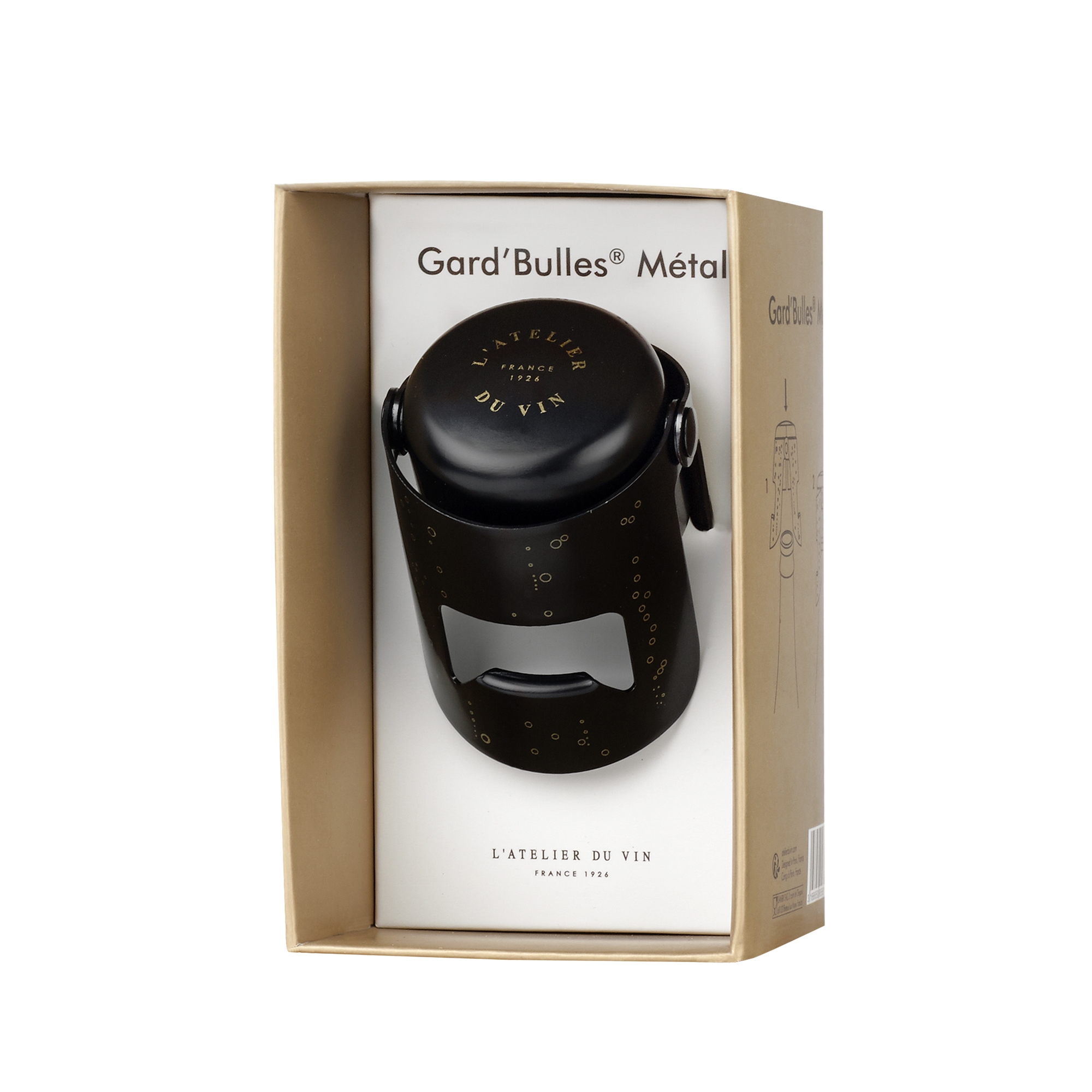 Pack Bouchon Gard'Bulles Métal pour préserver les bouteilles de champagne