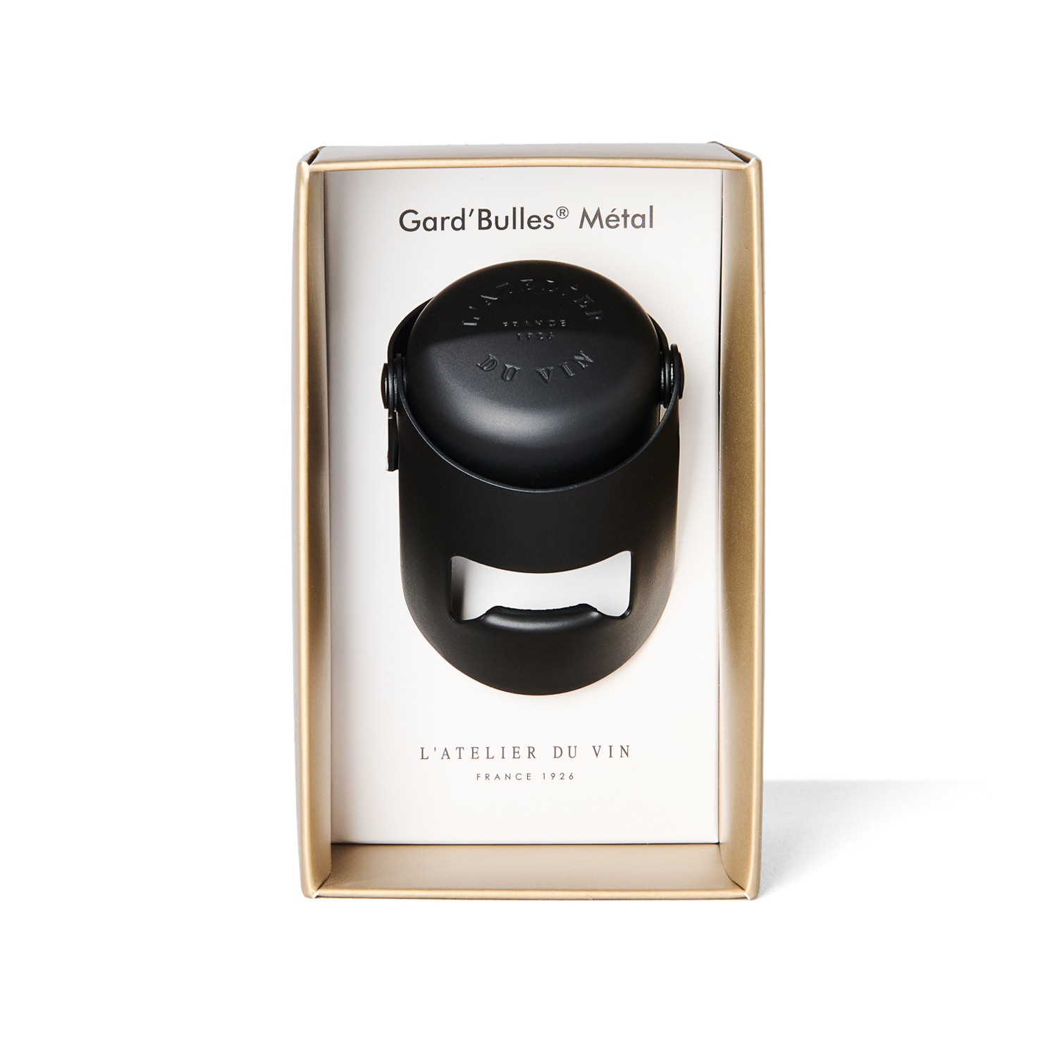 Bouchon à champagne Gard'bulles métal dans son pack