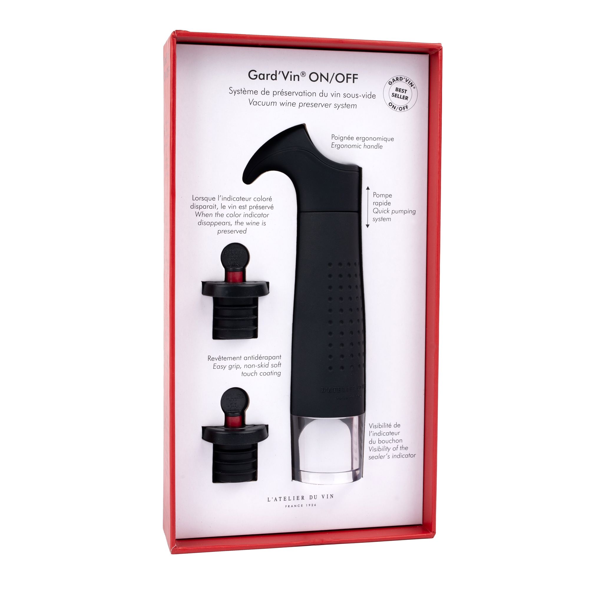 Pack GardVin, pompe à vide pour le vin