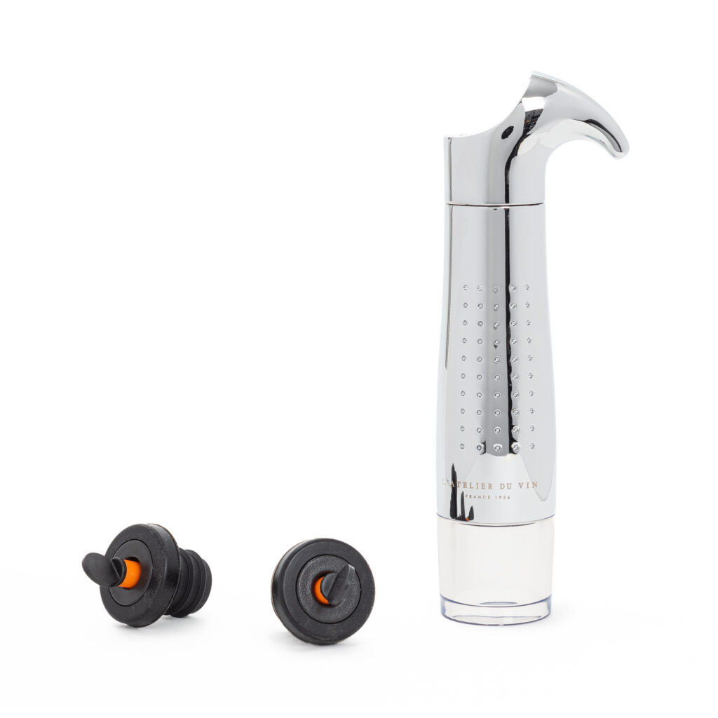 Pompe à vide pour le vin avec ses bouchons - Gard'Vin ON/OFF chrome