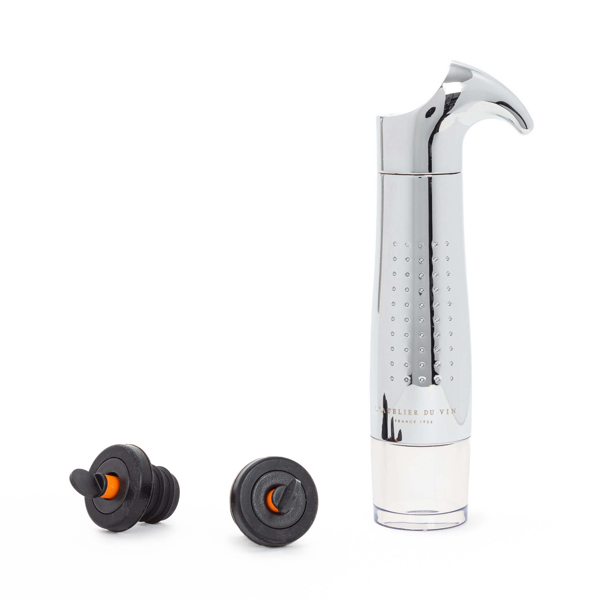 Pompe à vide pour le vin avec ses bouchons - Gard'Vin ON/OFF chrome