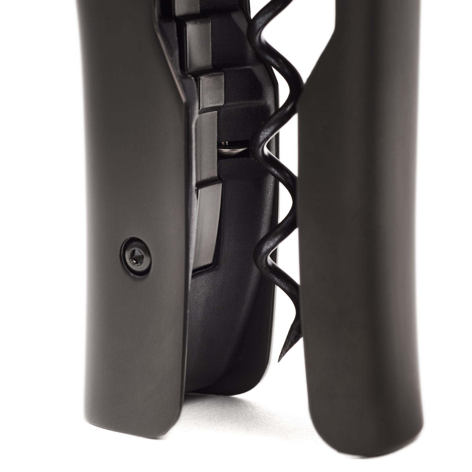 Détails du coupe-capsule du tire-bouchon à levier Oeno Motion Wood & Black