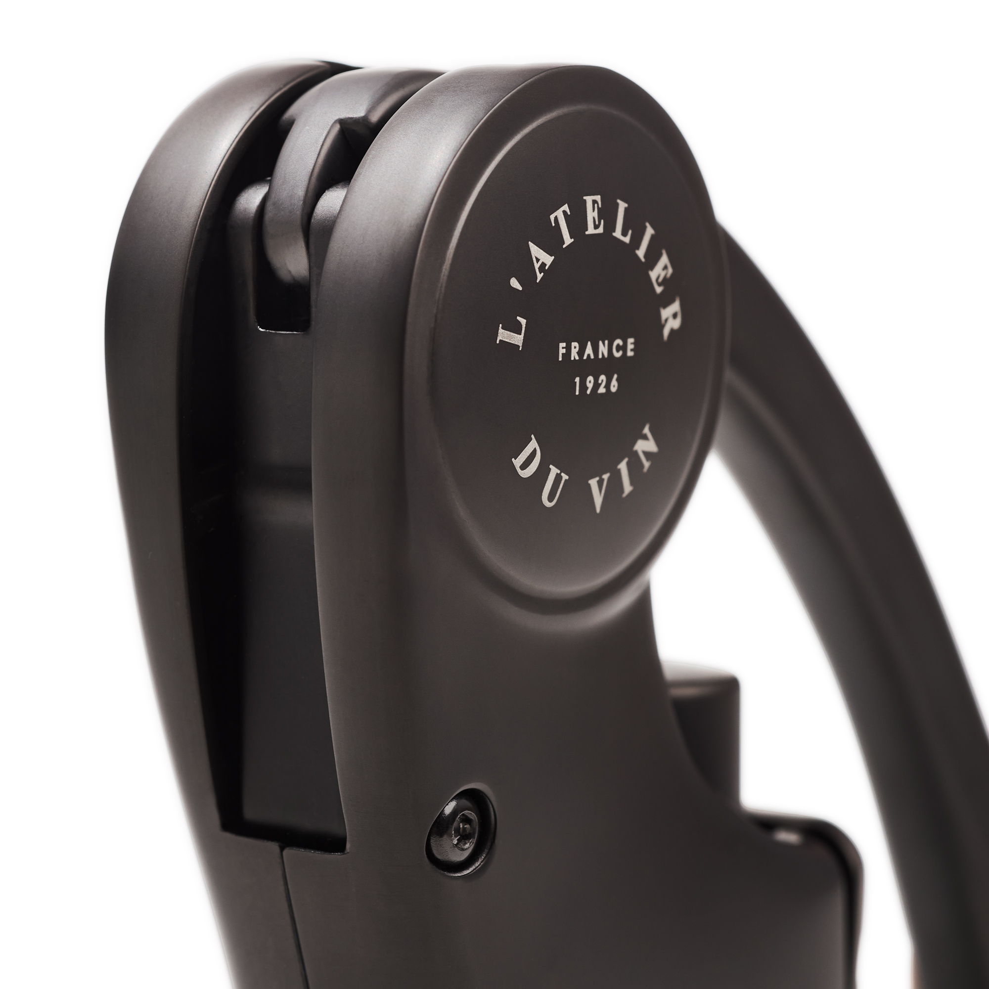 Détails du mécanisme du tire-bouchon à levier Oeno Motion Wood & Black