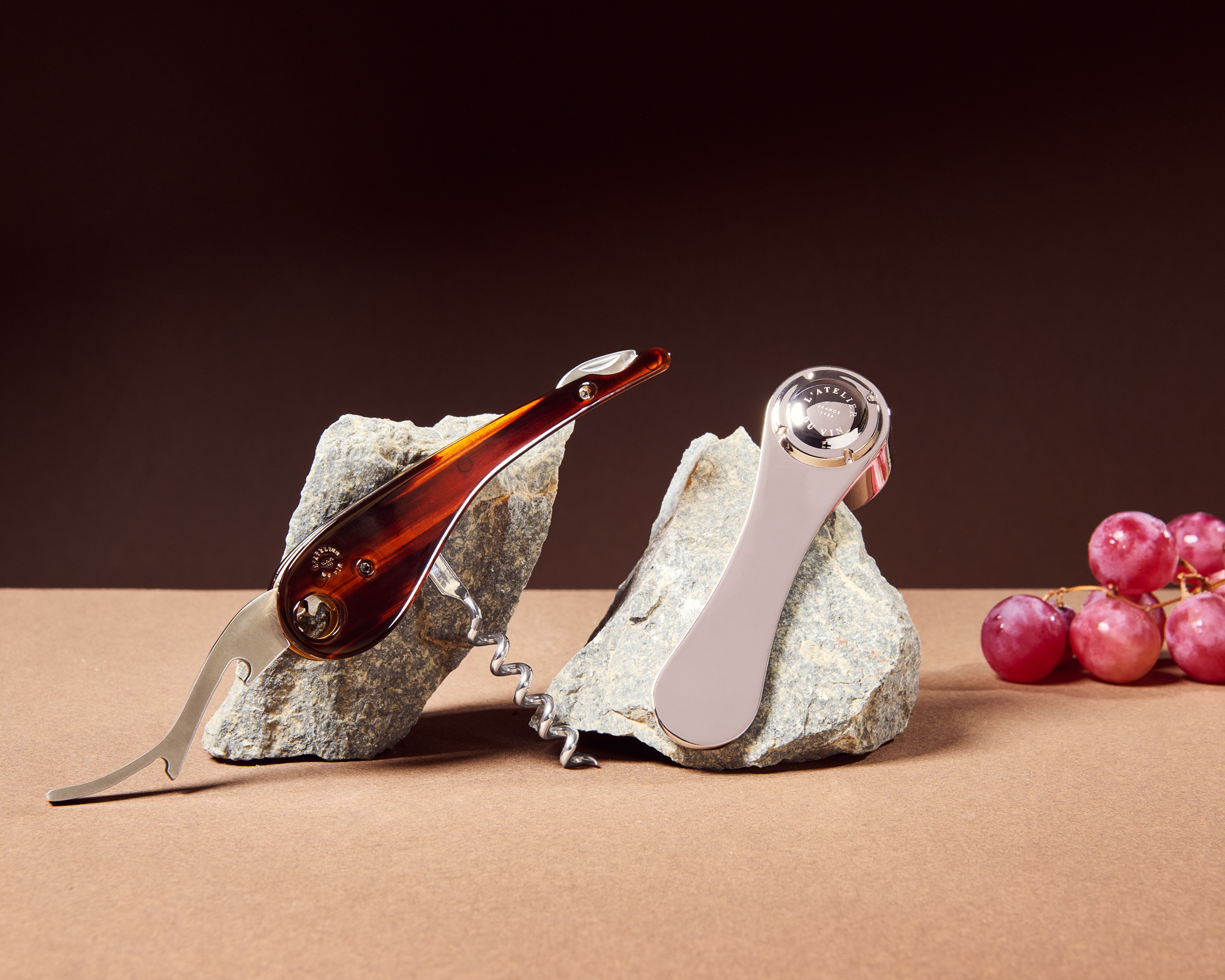 Soft Machine Dandy Kellnermetallkorkenzieher und Champagner-Verschlussklemme, Produkte aus dem Weinverkostungsset