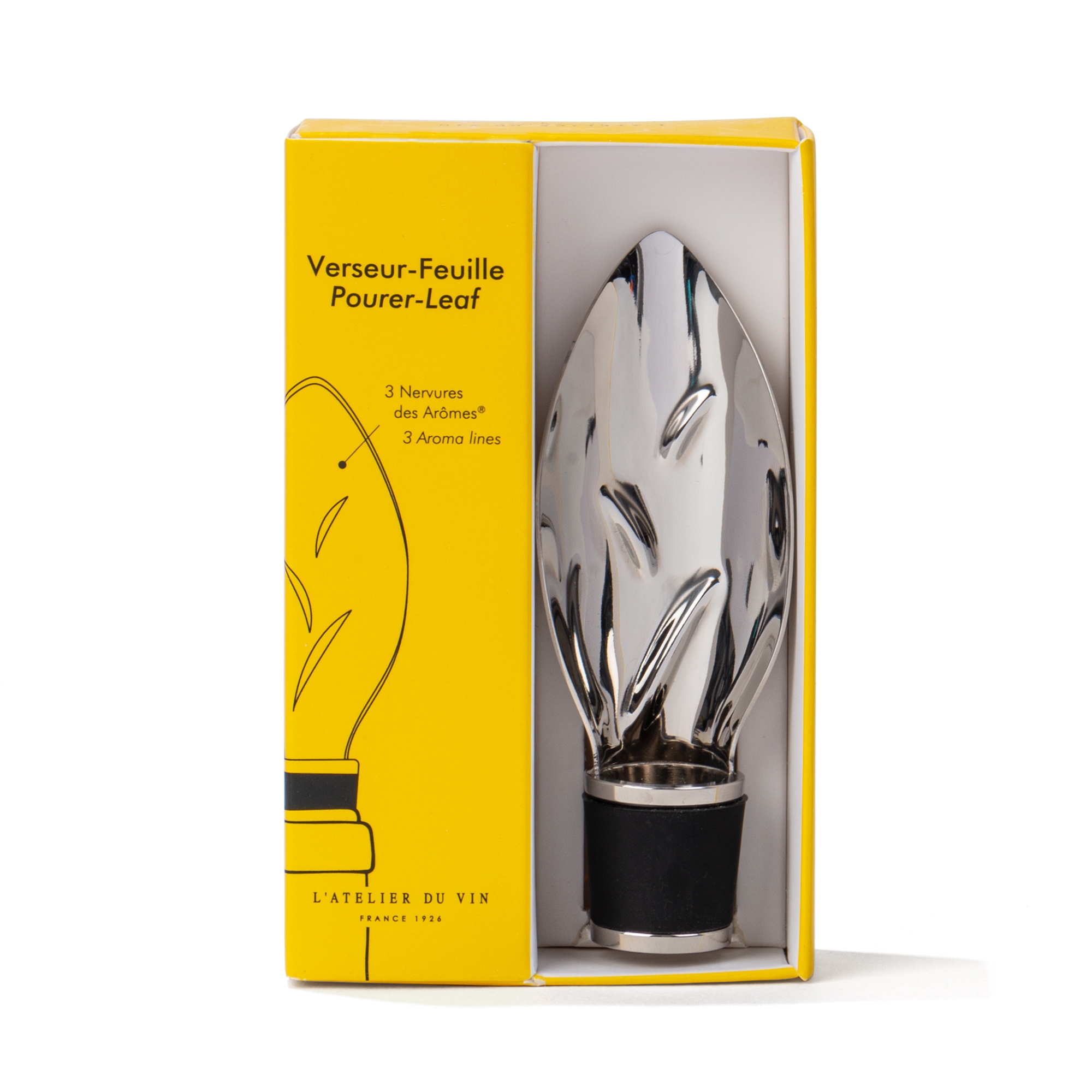 Leaf pourer pack for wine bottle