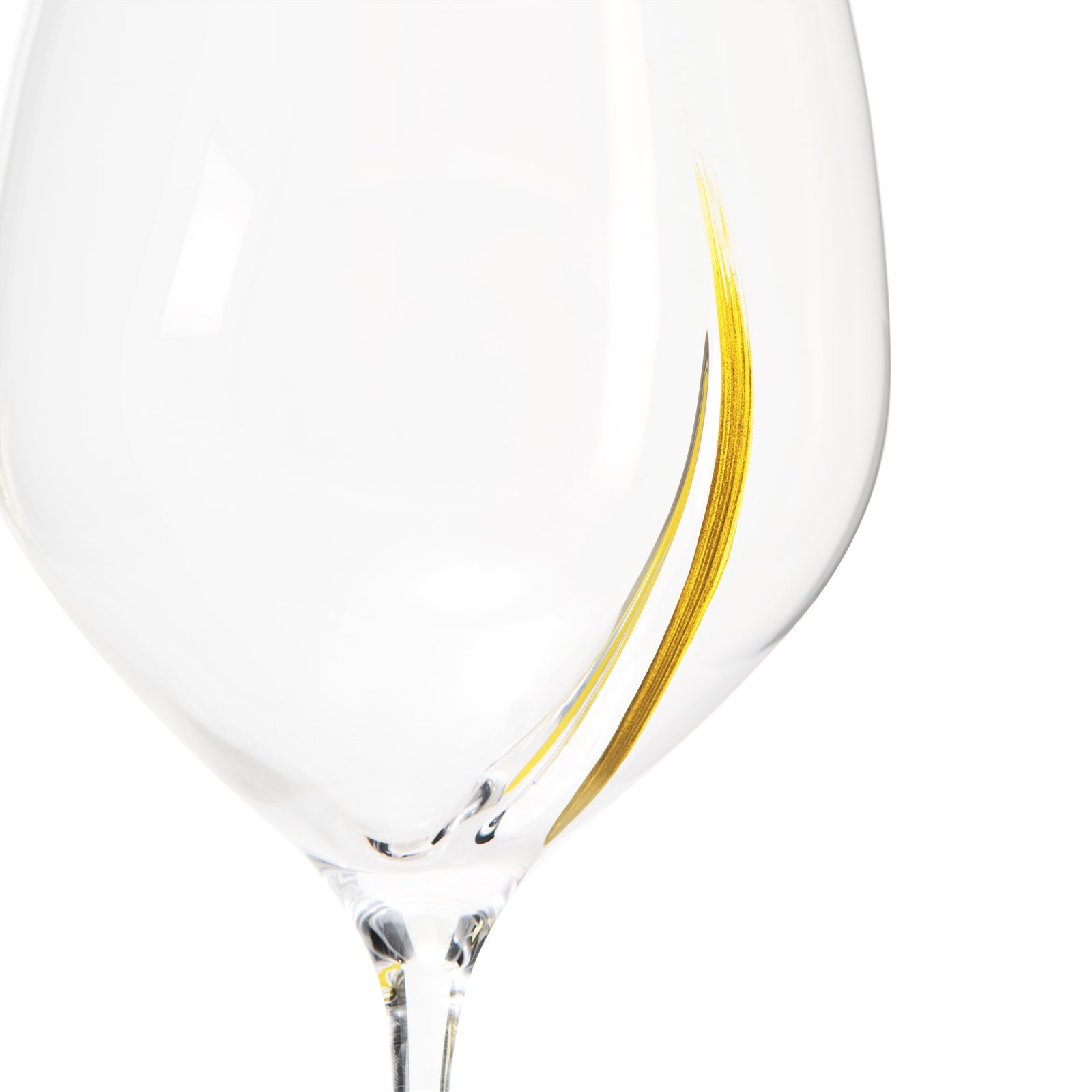 Détail du trait doré peint à la main sur le verre Exploreur 655 Édition Centenaire